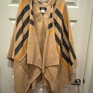 AKIRA Tan Striped Women's Poncho NWOT